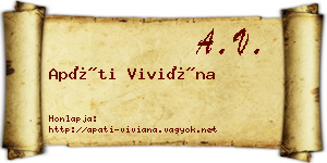 Apáti Viviána névjegykártya